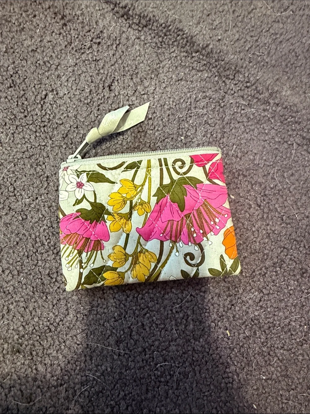 Vera Bradley Floral Quilted Zip Pouch - Pink & Orange